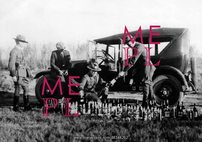 : Prohibition: Policemen arrest a bootlegger : Prohibition: Policemen arrest a bootlegger