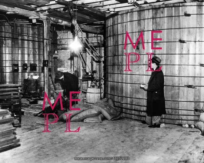 : Prohibition: Raid of an illegal distillery in Newark, 1932 : Prohibition: Raid of an illegal distillery in Newark, 1932