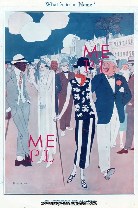 : The Promenade des Anglais by Reginald Higgins : The Promenade des Anglais by Reginald Higgins