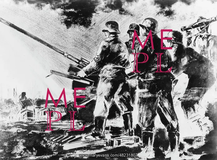 : Propaganda drawing of a German antiaircraft gun, 1940 : Propaganda drawing of a German antiaircraft gun, 1940