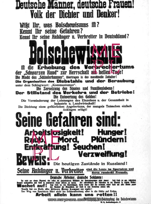 : Propaganda poster against Spartacus League : Propaganda poster against Spartacus League