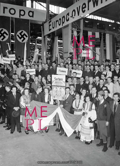 : Propaganda rally with forced laborers in Berlin, 1943 : Propaganda rally with forced laborers in Berlin, 1943