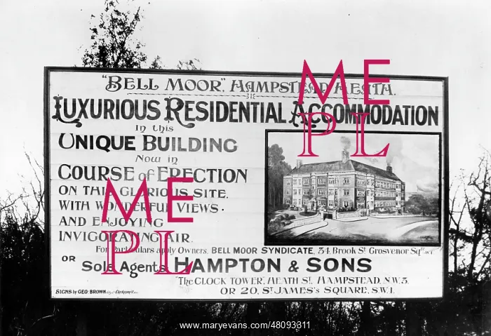 : Property Development Sign, Hampstead Heath, London : Property Development Sign, Hampstead Heath, London