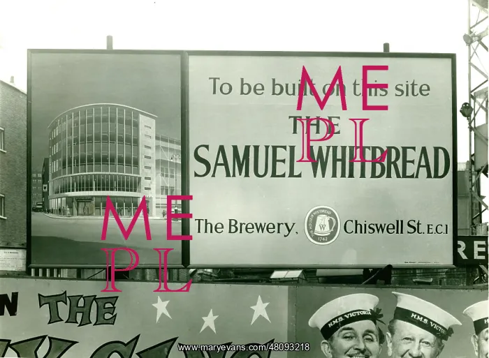 : Property Development Sign, Samuel Whitbread Brewery : Property Development Sign, Samuel Whitbread Brewery