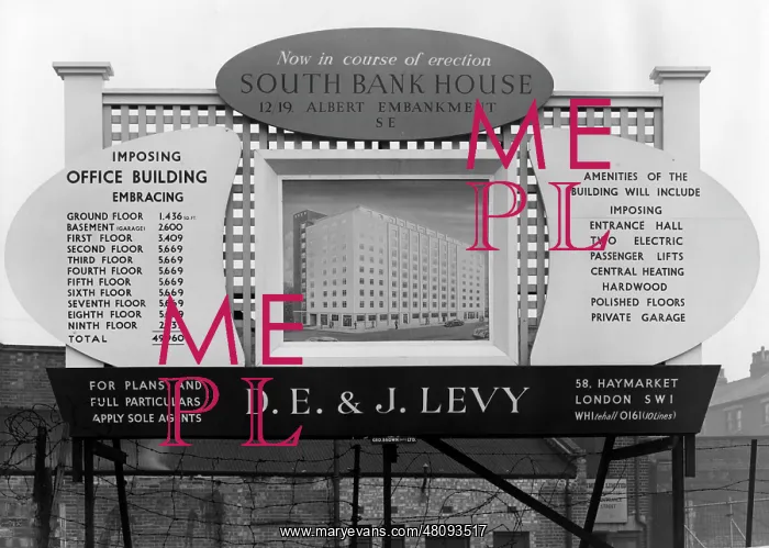 : Property Development Sign, South Bank House, London : Property Development Sign, South Bank House, London