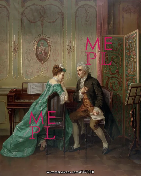 : Proposal. Man proposing to woman seated at keyboard instrument. Date c1873 : Proposal. Man proposing to woman seated at keyboard instrument. Date c1873