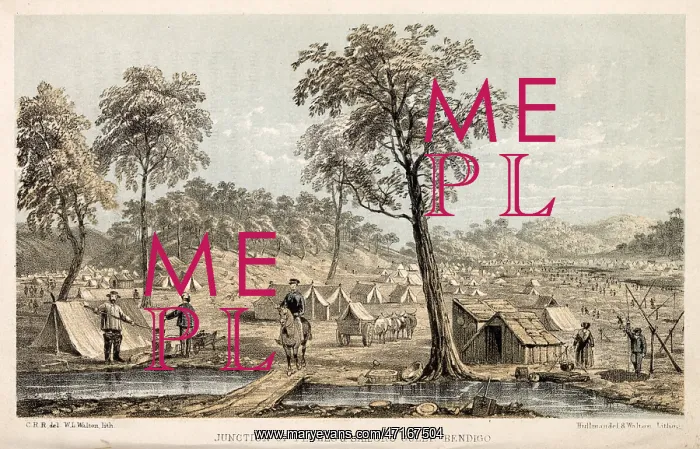 : Prospectors camp at Bendigo, Australia : Prospectors camp at Bendigo, Australia