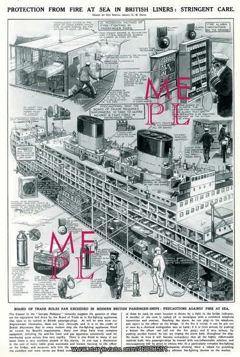 : Protection from fire at sea on British liners 1932 : Protection from fire at sea on British liners 1932