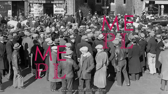 : Protest against eviction during the Great Depression, 1932 : Protest against eviction during the Great Depression, 1932