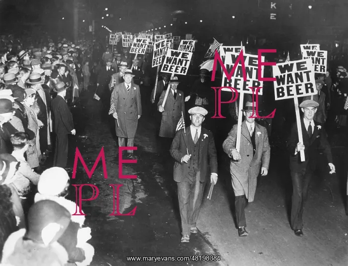 : Protest march of union members at the time of the Prohibitio : Protest march of union members at the time of the Prohibitio
