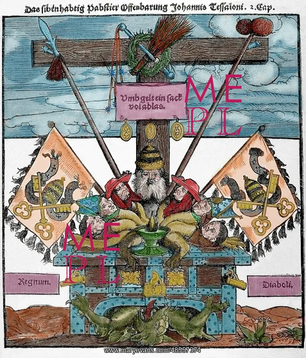 : Protestant Reformation. Germany. Satire against the sale of : Protestant Reformation. Germany. Satire against the sale of