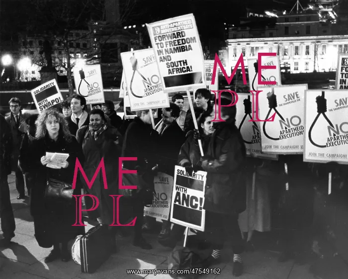 : Protesters at the South African embassy : Protesters at the South African embassy