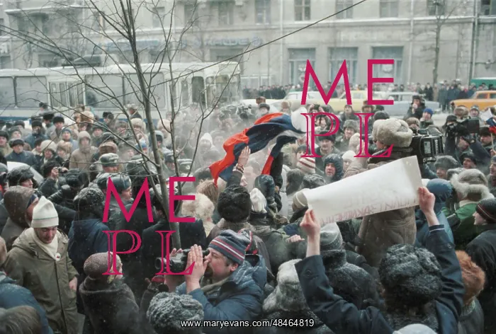 : Protestors gather in Pushkin Square in Moscow, 1989 : Protestors gather in Pushkin Square in Moscow, 1989