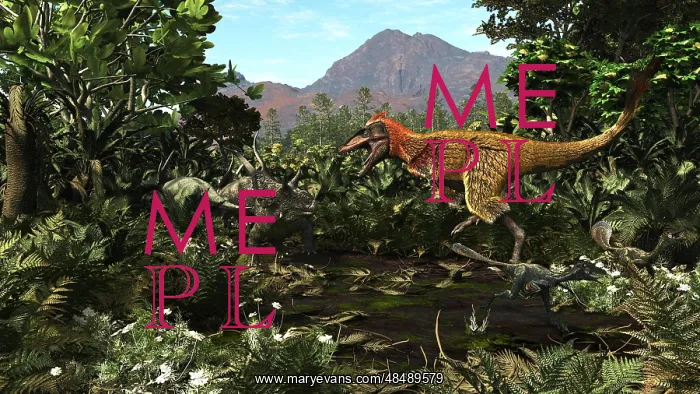 : A protofeathered Lythronax comes upon a pair of ? : A protofeathered Lythronax comes upon a pair of ?