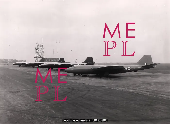 : The four prototype B1 Canberras at Warton : The four prototype B1 Canberras at Warton