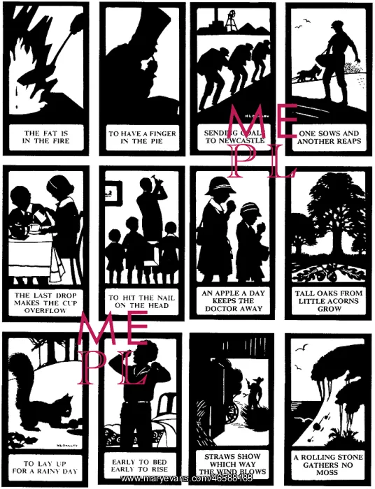 : Twelve proverbial silhouettes : Twelve proverbial silhouettes