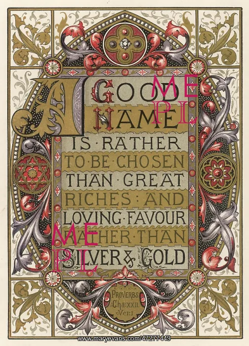: Proverbs XxII: 1 : Proverbs XxII: 1