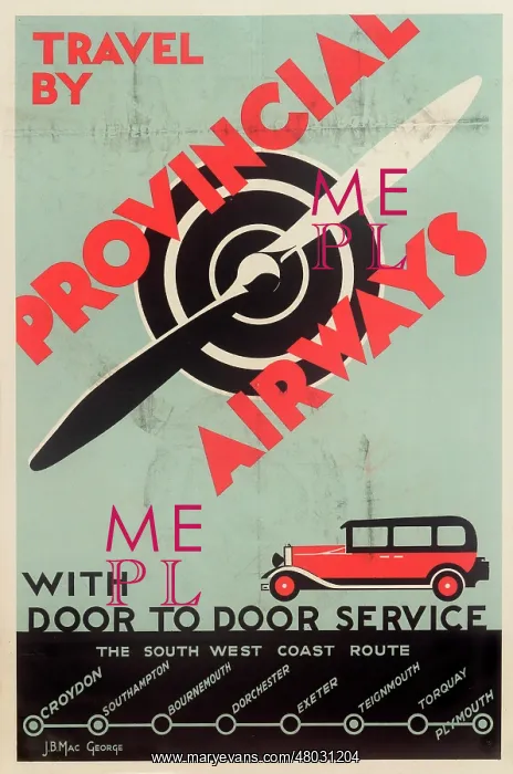 : Provincial Airways Poster : Provincial Airways Poster