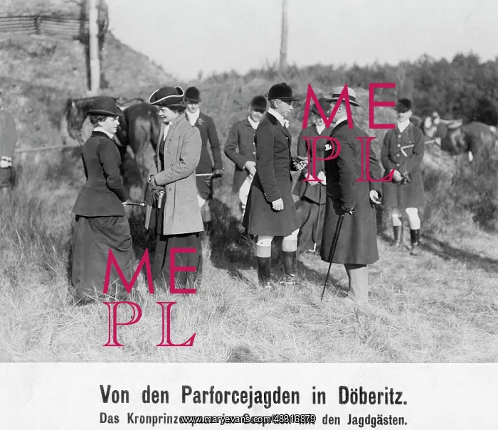 : The Prussian crown prince couple during a par : The Prussian crown prince couple during a par