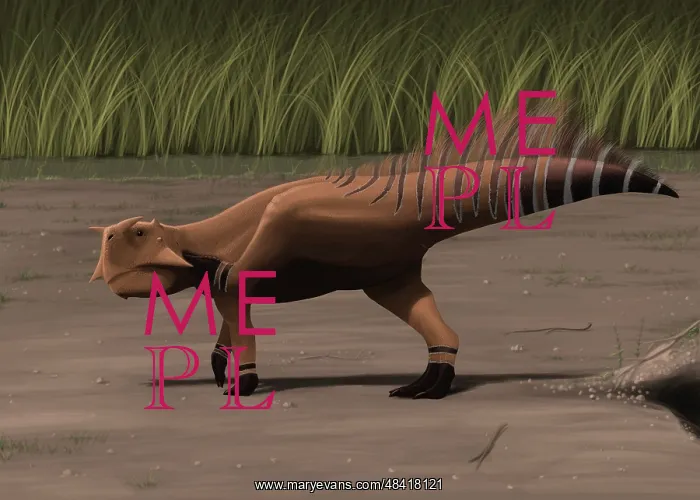 : Psittacosaurus sibiricus in a prehistoric landscape : Psittacosaurus sibiricus in a prehistoric landscape