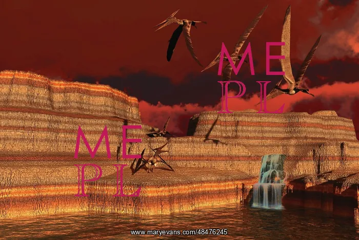 : Pteranodon dinosaurs in a prehistoric landscape : Pteranodon dinosaurs in a prehistoric landscape