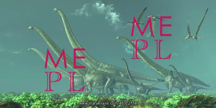 : Pteranodon reptiles fly over a herd of Mamenchisaurus : Pteranodon reptiles fly over a herd of Mamenchisaurus