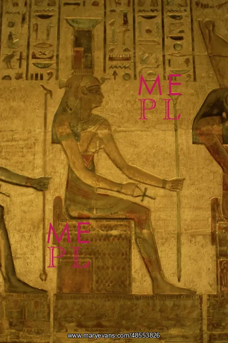 : Ptolemaic temple of Hathor and Maat. Nephthys. Seated figure : Ptolemaic temple of Hathor and Maat. Nephthys. Seated figure