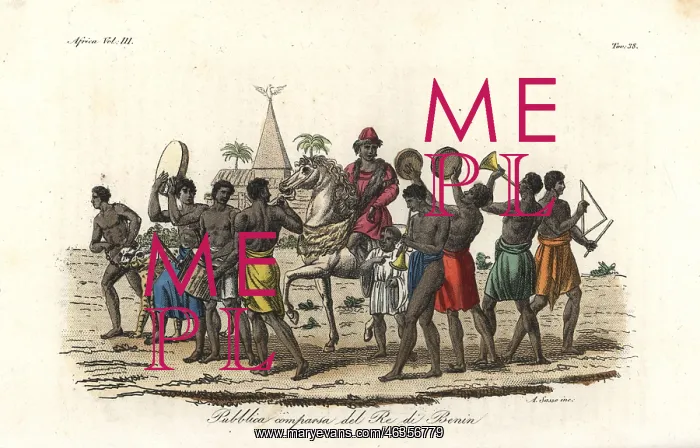 : Public appearance of the king of Benin, Africa : Public appearance of the king of Benin, Africa