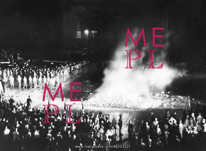 : Public book burning in Berlin, 1933 : Public book burning in Berlin, 1933