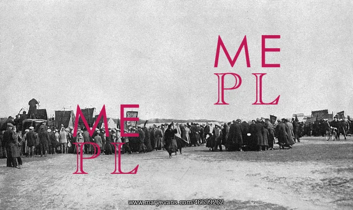 : Public gathering to hear a speech during Revolution, Russia : Public gathering to hear a speech during Revolution, Russia