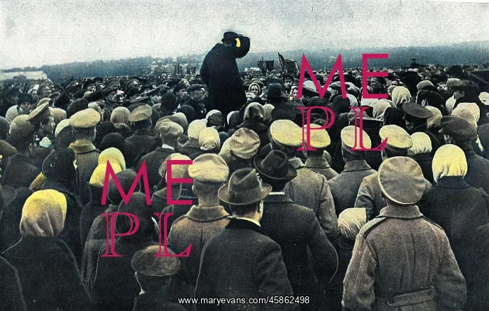 : Public gathering around a speaker during Revolution, Russia : Public gathering around a speaker during Revolution, Russia
