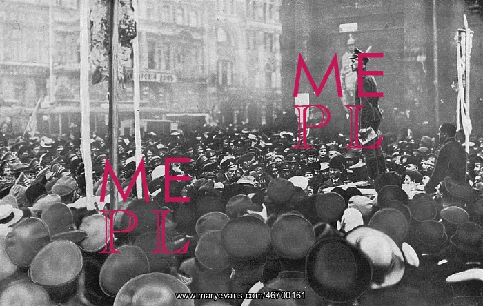 : Public gathering around a speaker during Revolution, Russia : Public gathering around a speaker during Revolution, Russia
