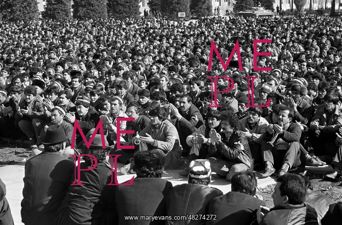 : Public prayer in Dushanbe, 1990 : Public prayer in Dushanbe, 1990
