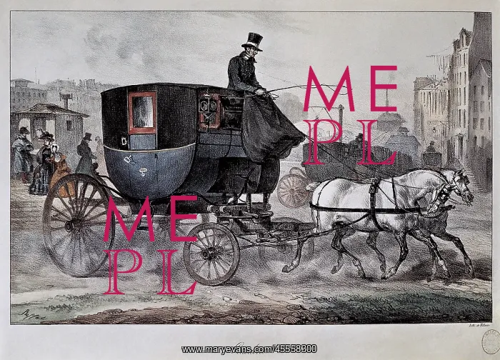 : Public transport in Paris. Engraving by Denis : Public transport in Paris. Engraving by Denis