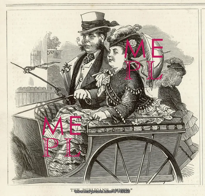 : A publican and his wife in an open carriage : A publican and his wife in an open carriage