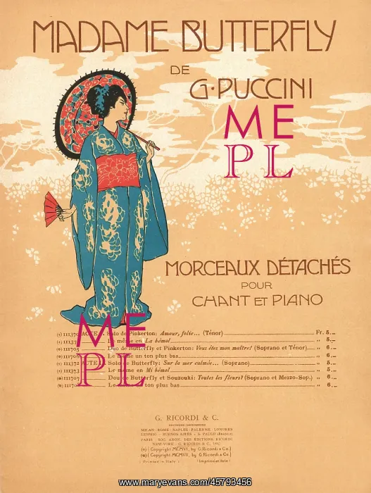 : Puccini Butterfly Arrang : Puccini Butterfly Arrang