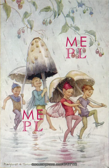 : The Puddle Dance ' four pixies in the rain : The Puddle Dance ' four pixies in the rain