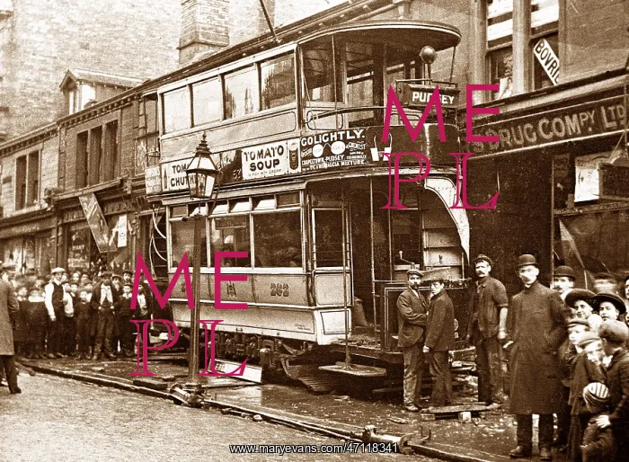  : Pudsey Tram Crash early 1900s