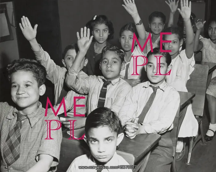 : Puerto Rican children in a classroom, some with : Puerto Rican children in a classroom, some with