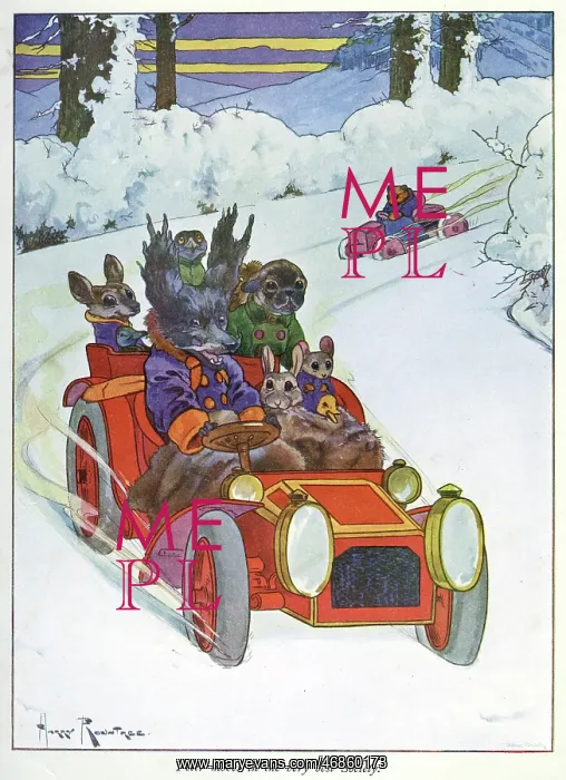 : Pug Peter -- animals in a red car : Pug Peter -- animals in a red car