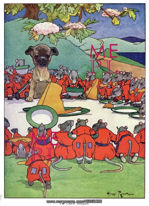 : Pug Peter -- dog with mice and cheese : Pug Peter -- dog with mice and cheese
