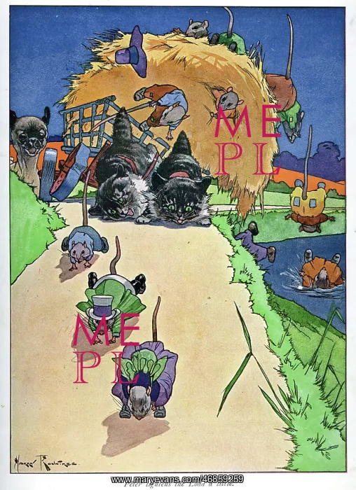 : Pug Peter -- mice falling off a haycart : Pug Peter -- mice falling off a haycart
