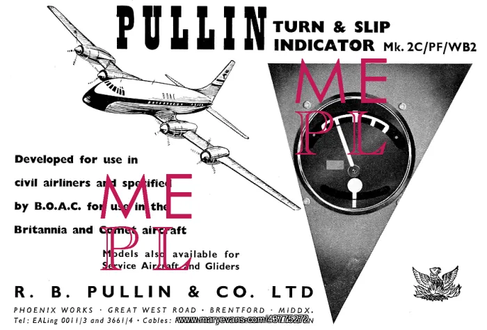 : Pullin Flight Instruments. Pullin Turn & Slip Indicator : Pullin Flight Instruments. Pullin Turn & Slip Indicator