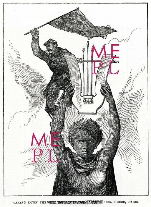 : Pulling down the Red Flag, Grand Opera House; Paris Commune : Pulling down the Red Flag, Grand Opera House; Paris Commune