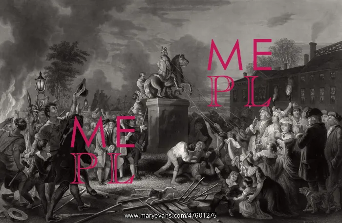 : Pulling Down Statue of George III, NYC, 1776 : Pulling Down Statue of George III, NYC, 1776
