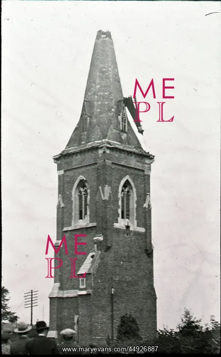 : Pulling down steeple. Bexleyheath : Pulling down steeple. Bexleyheath