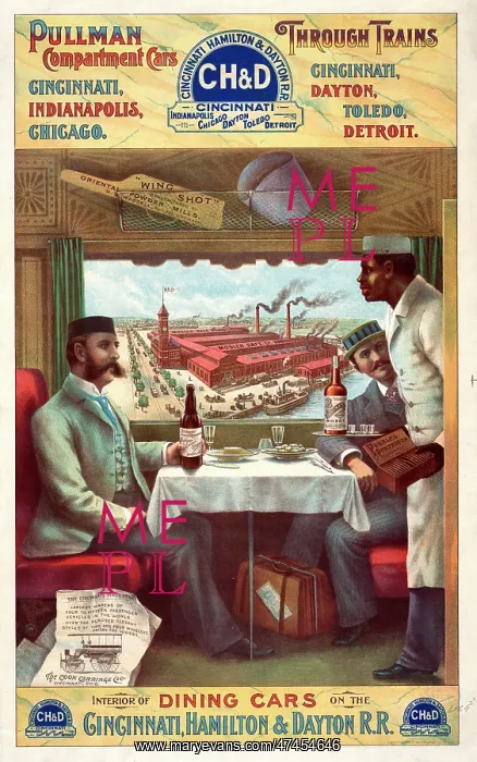 : Pullman compartment cars through trains -- interior of dinin : Pullman compartment cars through trains -- interior of dinin