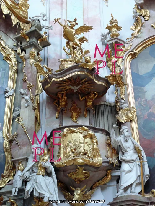 : Pulpit, Ettal Monastery, Upper Bavaria, Germany : Pulpit, Ettal Monastery, Upper Bavaria, Germany