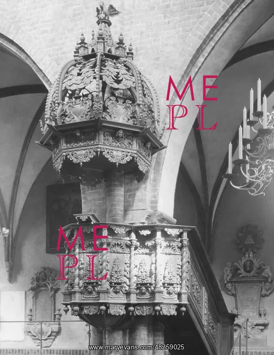 : Pulpit in the Franciscan Monastery Church in Berlin, 1936 : Pulpit in the Franciscan Monastery Church in Berlin, 1936