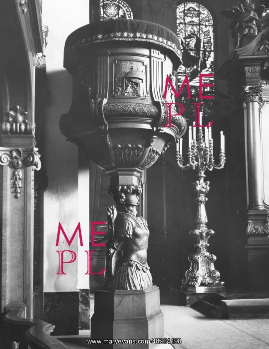 : The pulpit in the Garnisonkirche in Berlin, around 1930 : The pulpit in the Garnisonkirche in Berlin, around 1930
